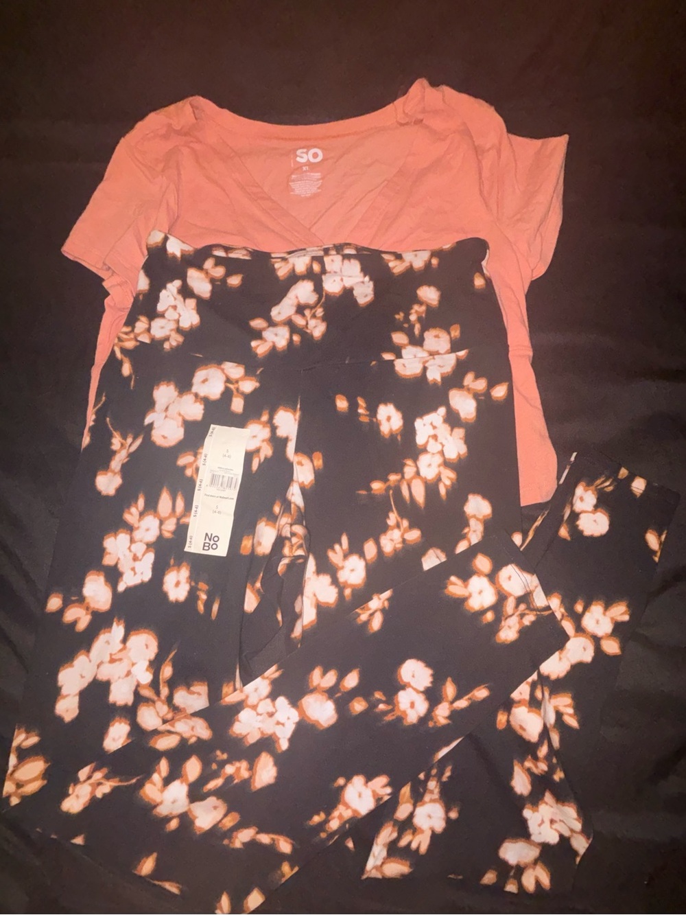Black Floral Leggings